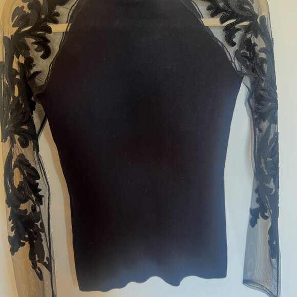 NWT - INC International Concepts Flocked-Velvet Illusion Sweater Size X-Small - Picture 5 of 11